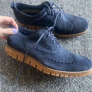 Cole Haan navy blue suede shoes